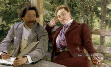  russe Tableau - Portrait double de Natalia Nordmann et Ilya Repin russe réalisme Ilya Repin